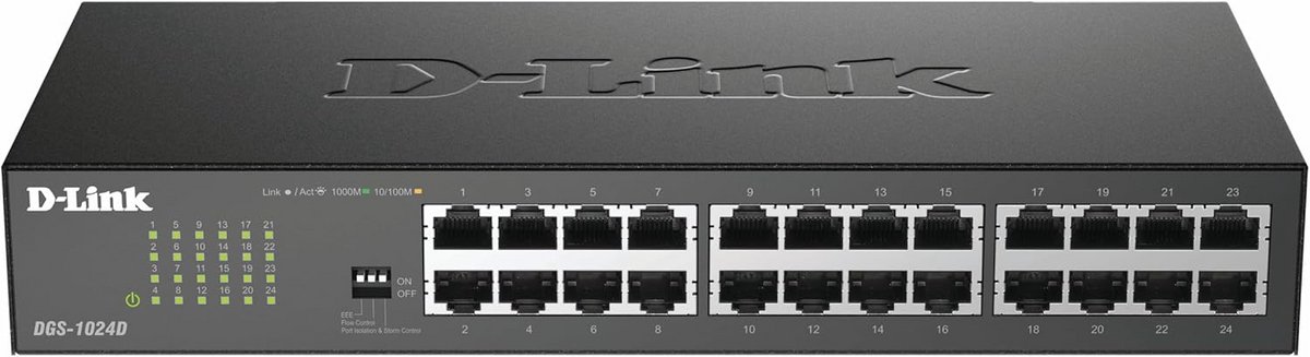 Gigabit Ethernet Switch 24 Poorten RJ45 - 10/100/1000 Mbps - Geluidloos (Zonder Ventilator)