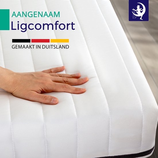 Matelas 80x190 cm - Mousse confort - Wit - Matelas - Moyen