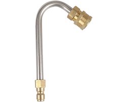 MK Stoer -Hogedrukreiniger - Goot - Roestvrij staal - Stangbevestiging - Hogedruk waterpistool - Verlengstang voor 1/4 lansstang - Geschikt voor Tuin - Reinigen - Spuitlans - Metalen - Slang - Hogedrukreiniging - Zwart metaal - Terrasreiniging