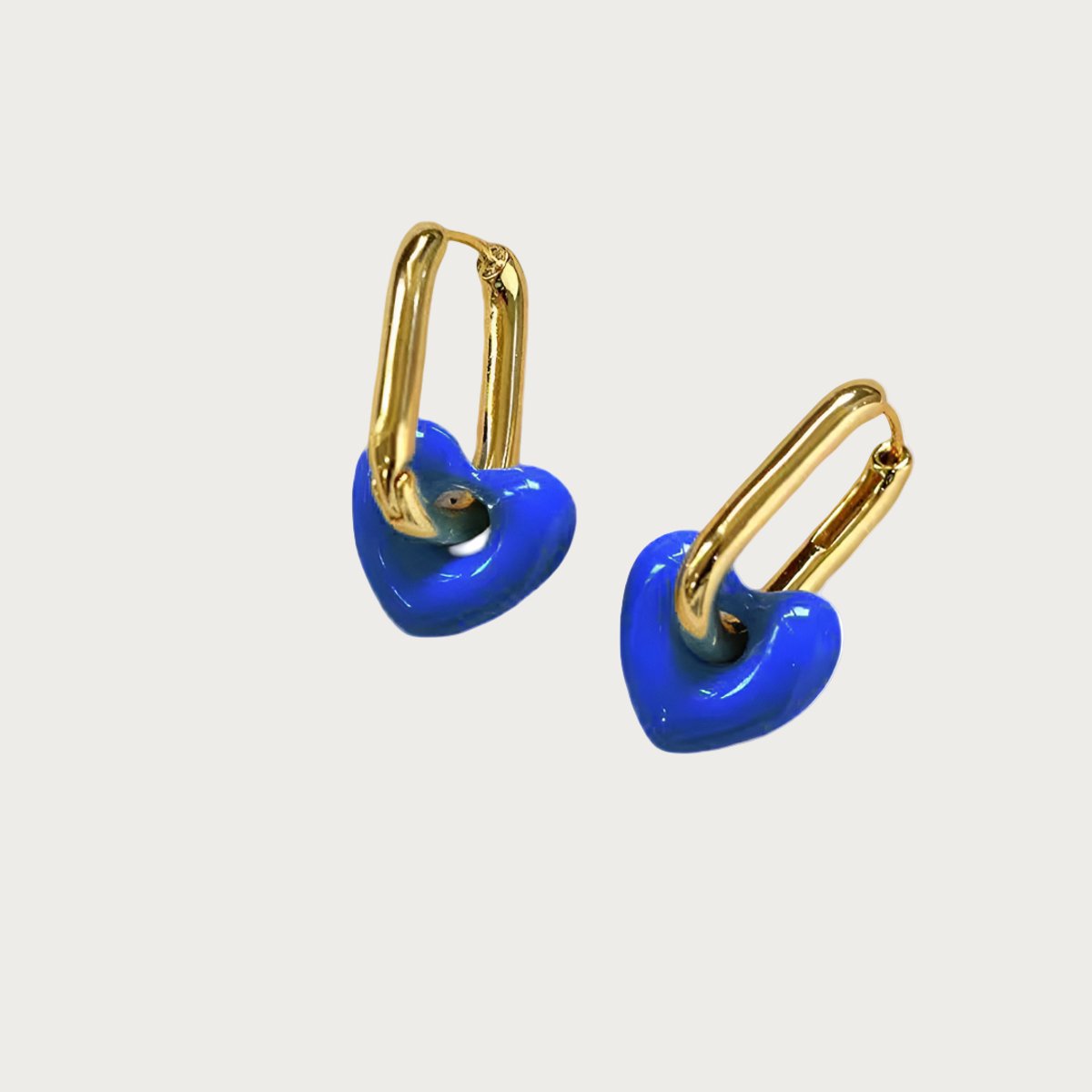 Heart Loops - Oorbellen - Stainless Steel - Blue