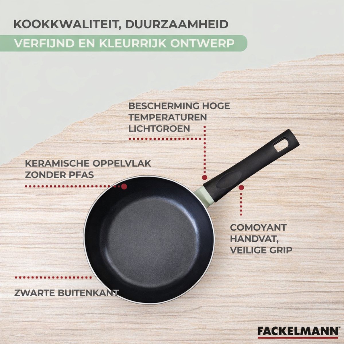 Set van 2 keramische antiaanbakpannen 16 en 20 cm Fackelmann Brandao