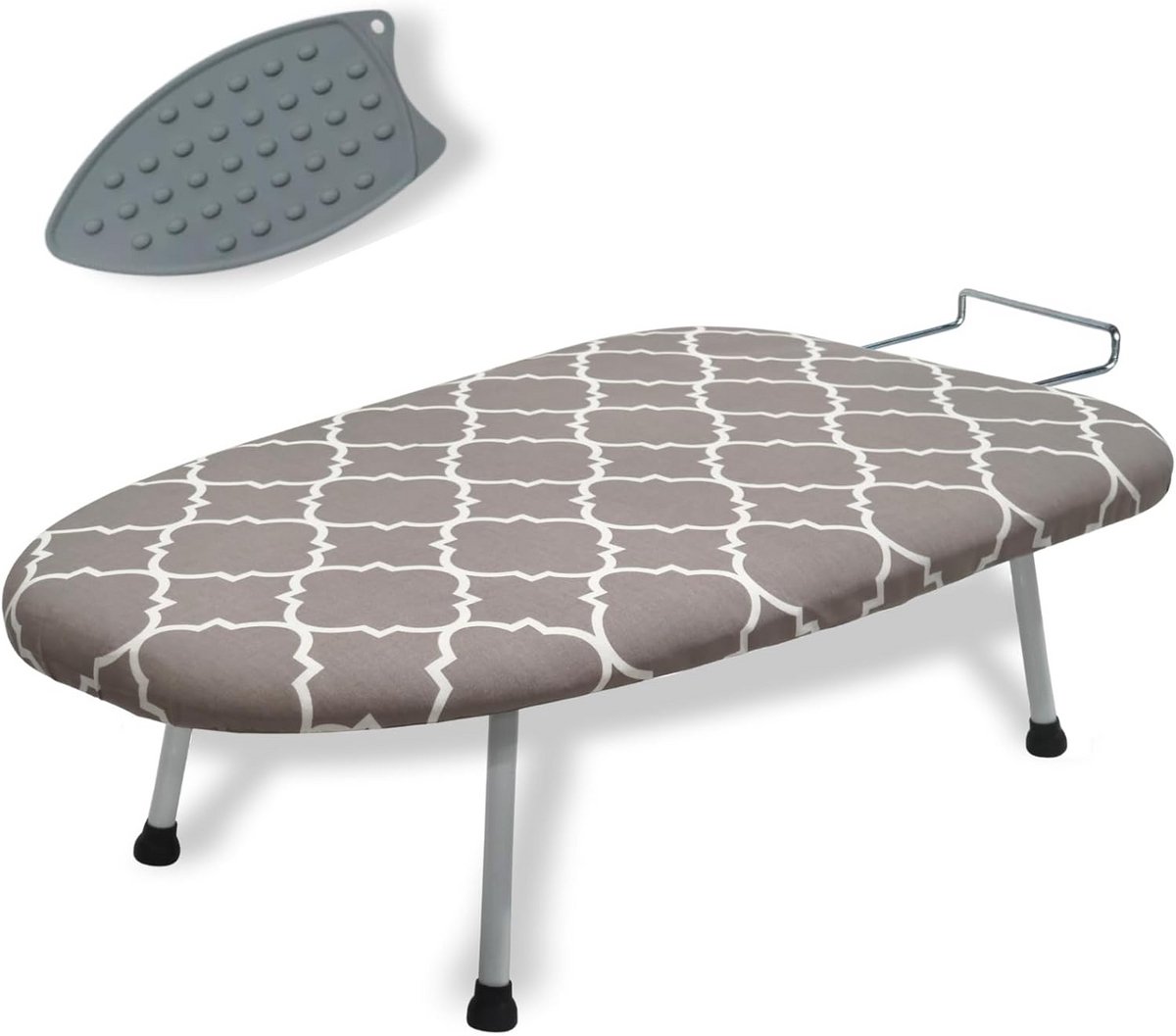 Kleine en Opvouwbare Strijkplank met Siliconen Onderlegger voor Tafel