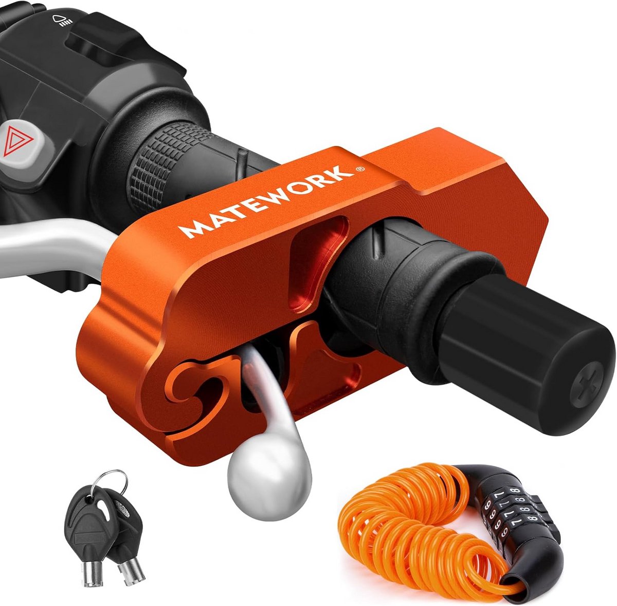Universeel Motorslot Oranje - CNC Aluminium Schijfremslot Motorfiets Beveiliging