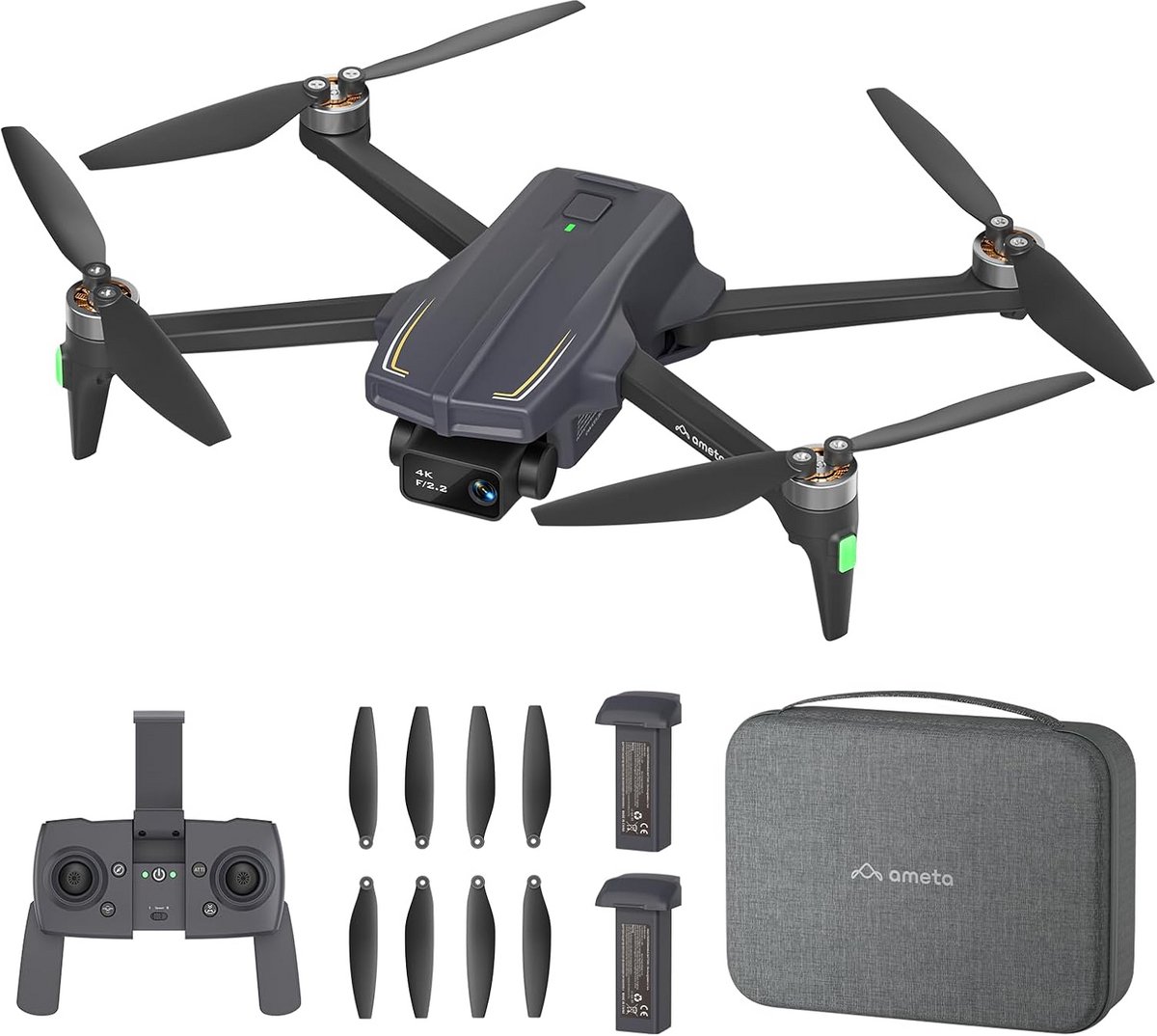 Drone met Camera 4K Professional - 50 minuten vliegtijd, GPS, Auto Return, Follow Me, Intelligente Modus en Gebarenbediening - Onder 249g