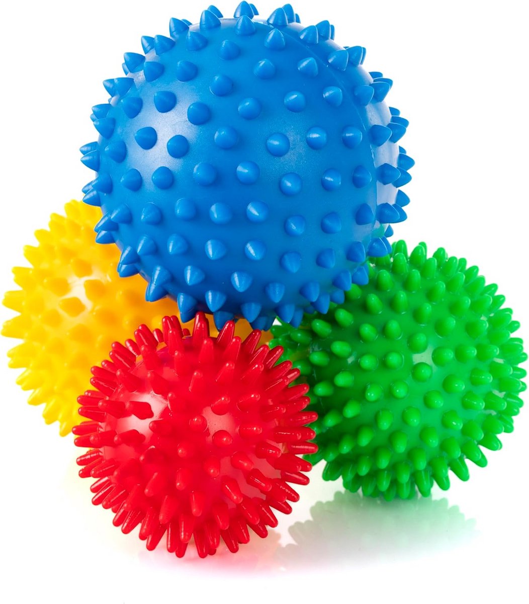 Set van 4 Stekelballetjes voor Voet en Rug Massage - Verschillende Maten voor Reflexologie en Spierontspanning