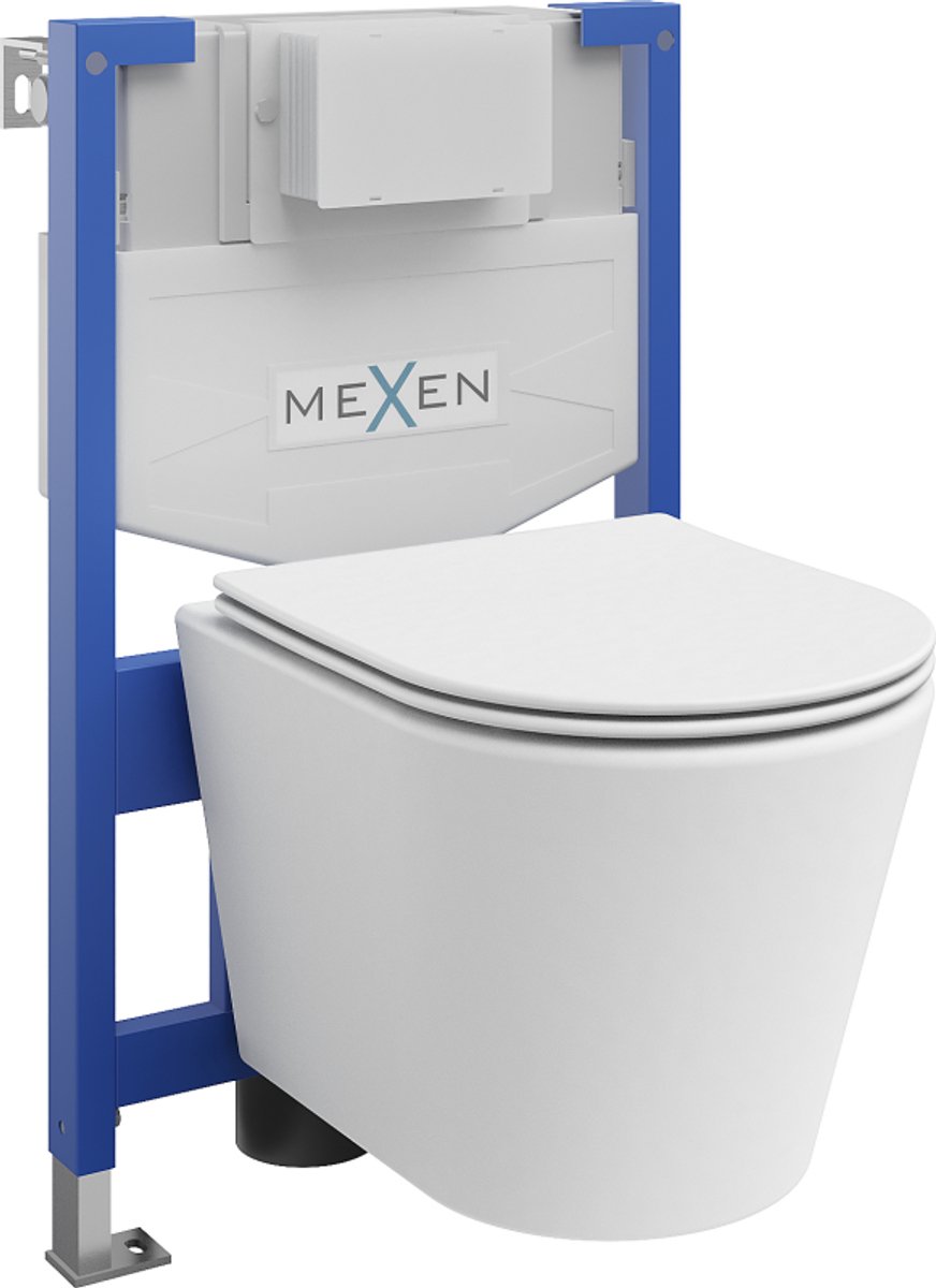 Mexen Rico inbouwset WC frame Fenix XS-F met toiletpot en softclose zitting, mat wit - 68030724001