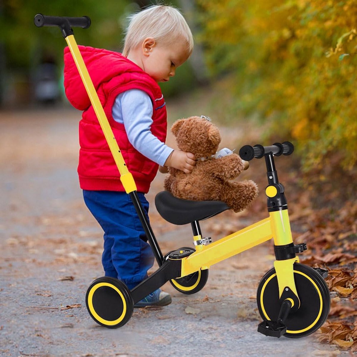 3-in-1 Loopfiets en Driewieler voor Peuters en Kinderen van 1 tot 5 Jaar