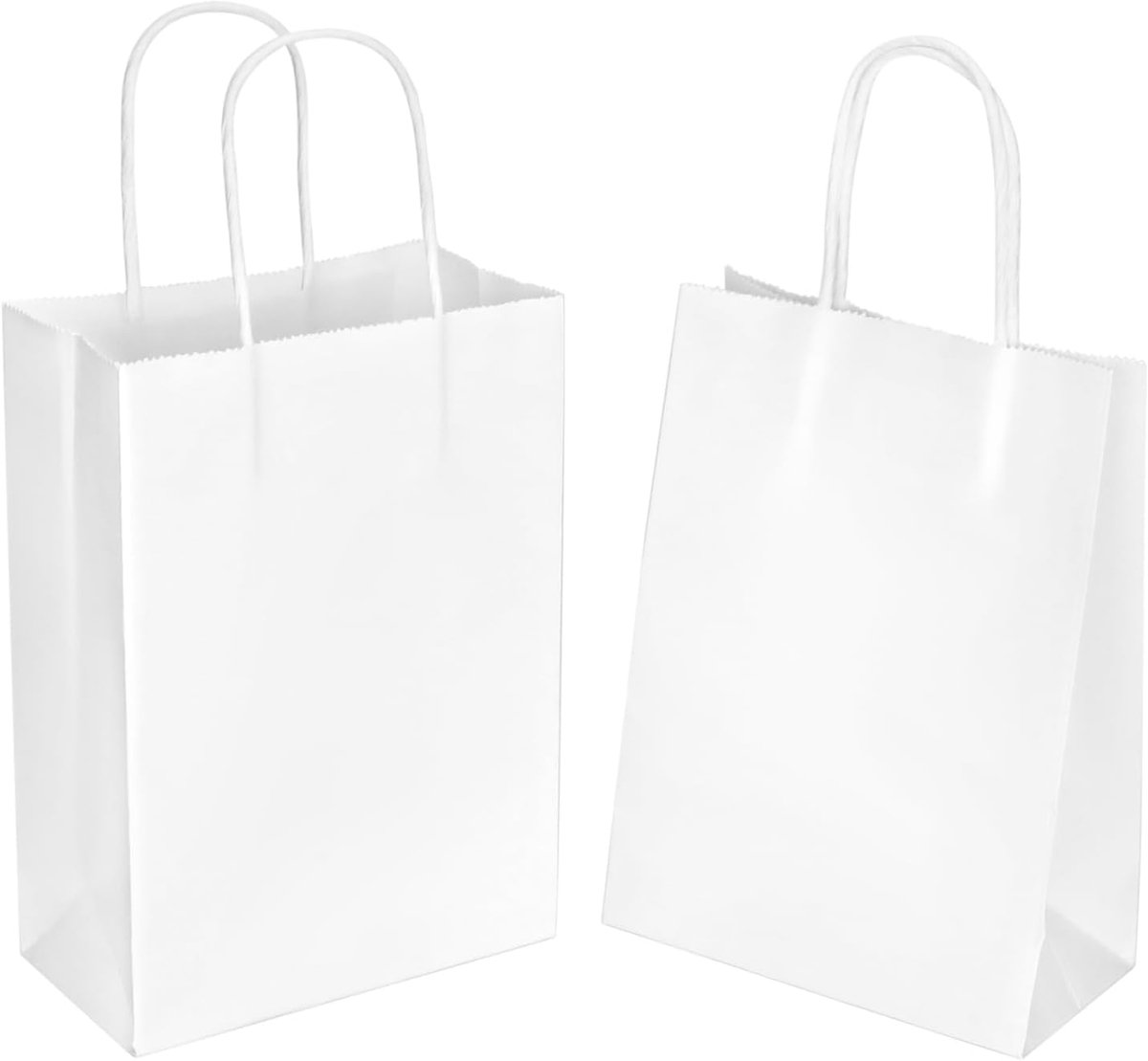 Imperatoris - Geschenktas - Wit - Cadeauverpakking - Cadeaupapier - Cadeautasjes - Papieren Tassen - Gift Bag - Met Handvat - Kraft Tas - 15 x 8 x 21 cm - 60 Stuks