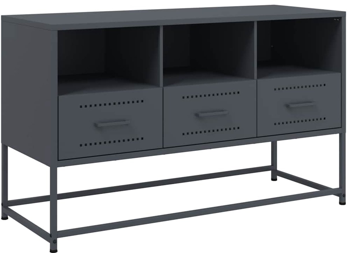 vidaXL - Tv-meubel - 100,5x39x60,5 - cm - staal - antracietkleurig