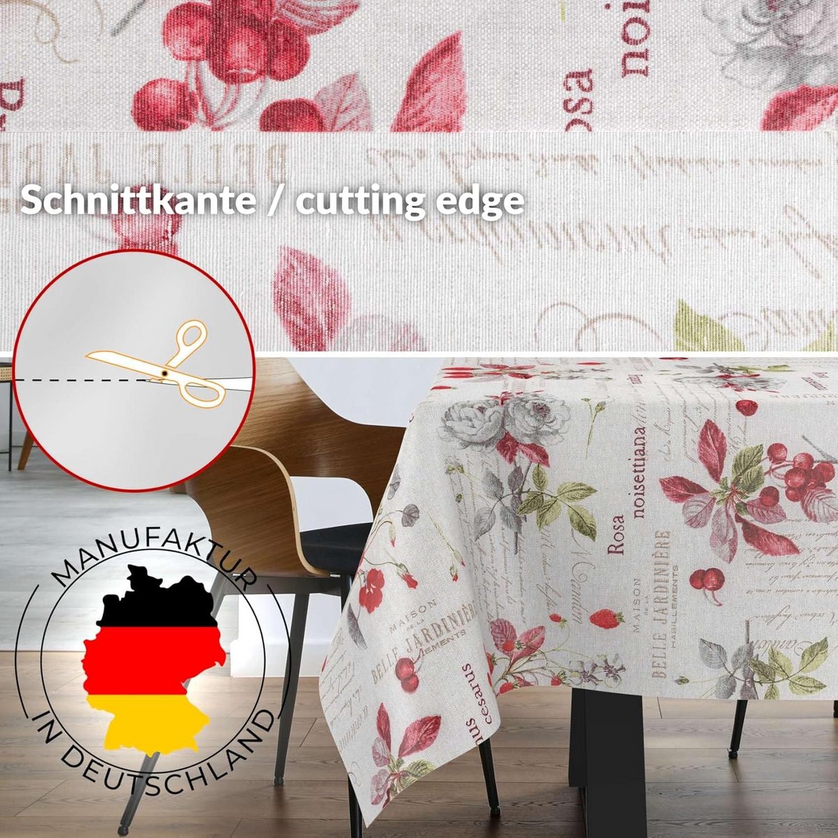 Waterafstotend Stoffen Tafelkleed Katoen Polyester Bessen 240x140 cm Binnen Buiten