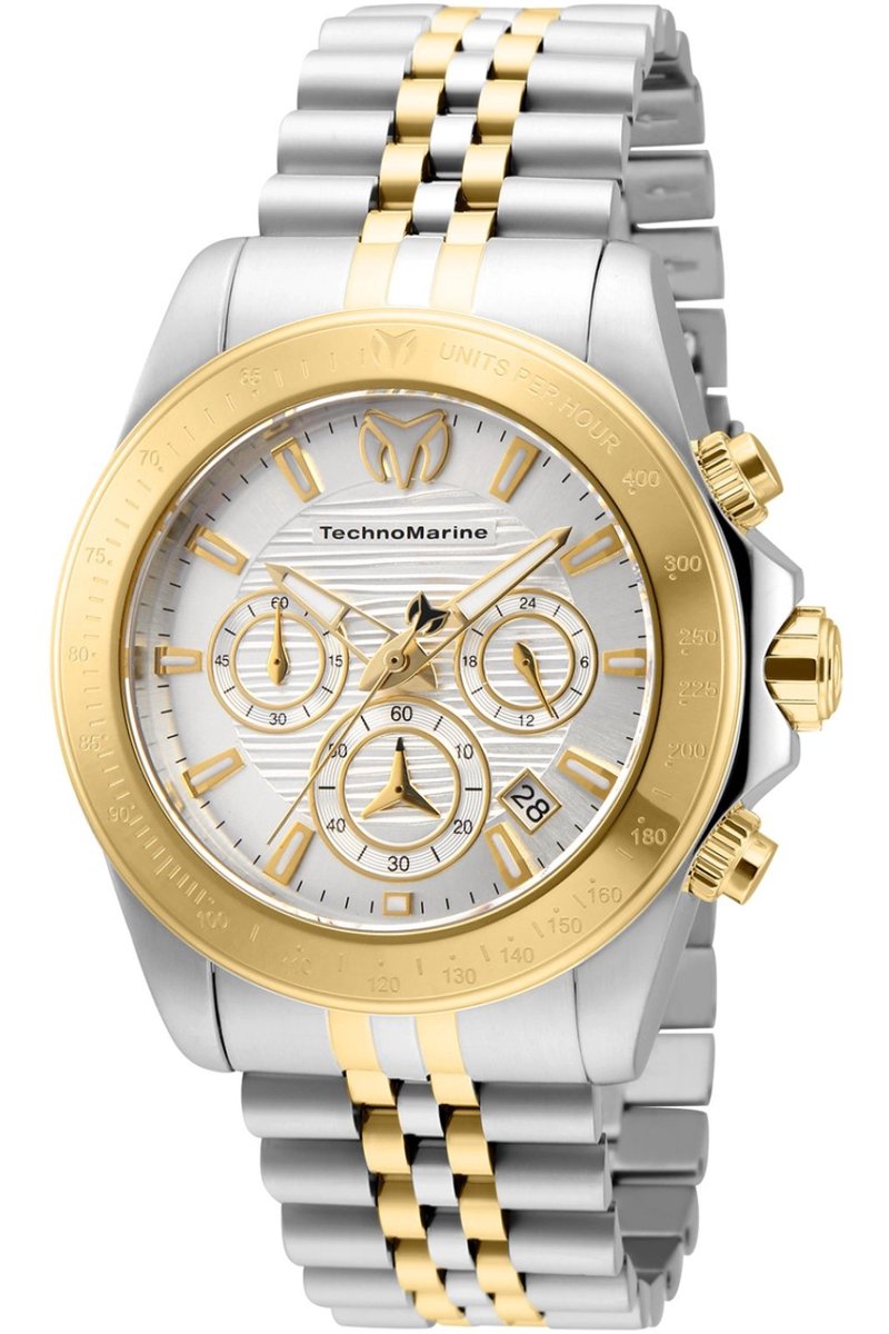 TechnoMarine Manta TM-219020 Heren Horloge - Waterdicht - Analoog - Quartz Uurwerk - Roestvrij Staal met zilveren Wijzerplaat - 42mm