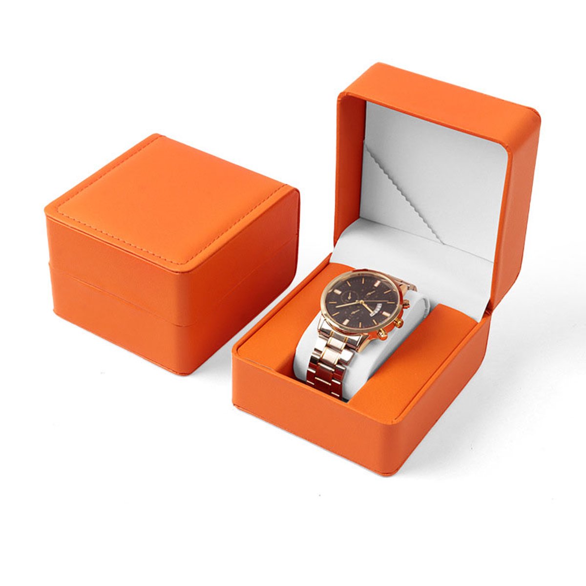 Horlogedoos - Horlogedoos van imitatieleer - Gevoerde geschenkdoos - Geschikt voor de meeste horloges, smartwatches en sieraden - Horloge-organizer - Ideaal verjaardagscadeau voor mannen