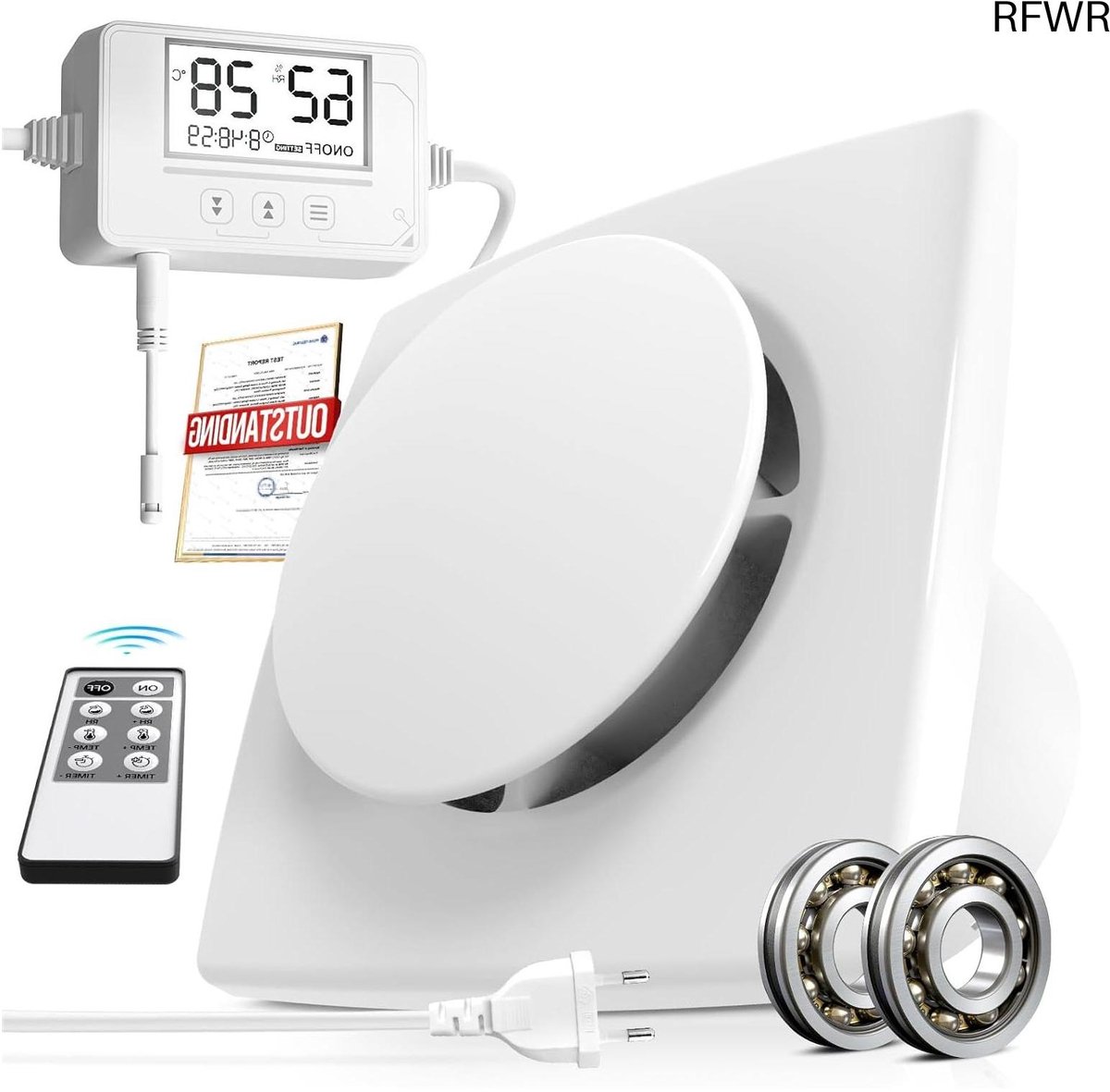 Afzuiging Badkamer - Buisventilator - Badkamerventilator met Vochtsensor - (LxW) Efficiënt