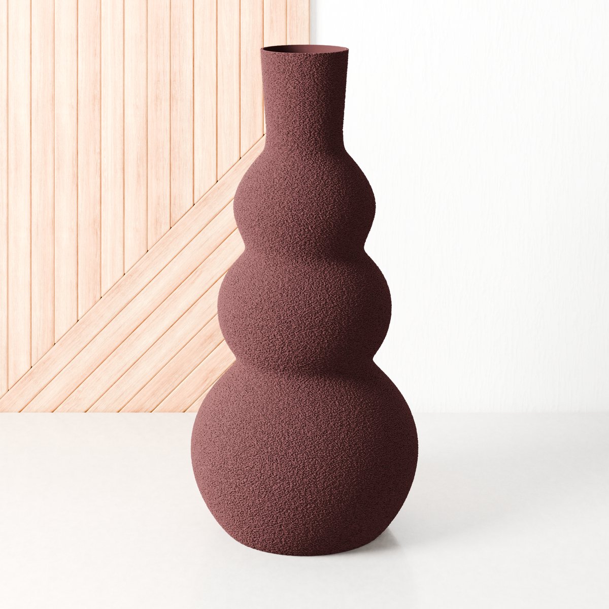 Fleuriek Kleine vaas Rood - H30 cm - Bolvaas voor binnen of als decoratieve bloemenvaas, gekleurde ronde vaasjes van bio-kunststof