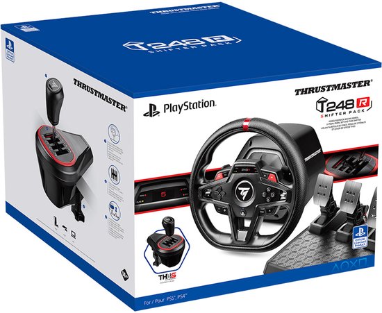 Thrustmaster T248R Shifter Pack - 3,1 Nm Force Feedback Racestuur met TH8S-Shifter en 3 Pedaalset - voor PS5, PS4, PC van Merkloos — afbeelding 2
