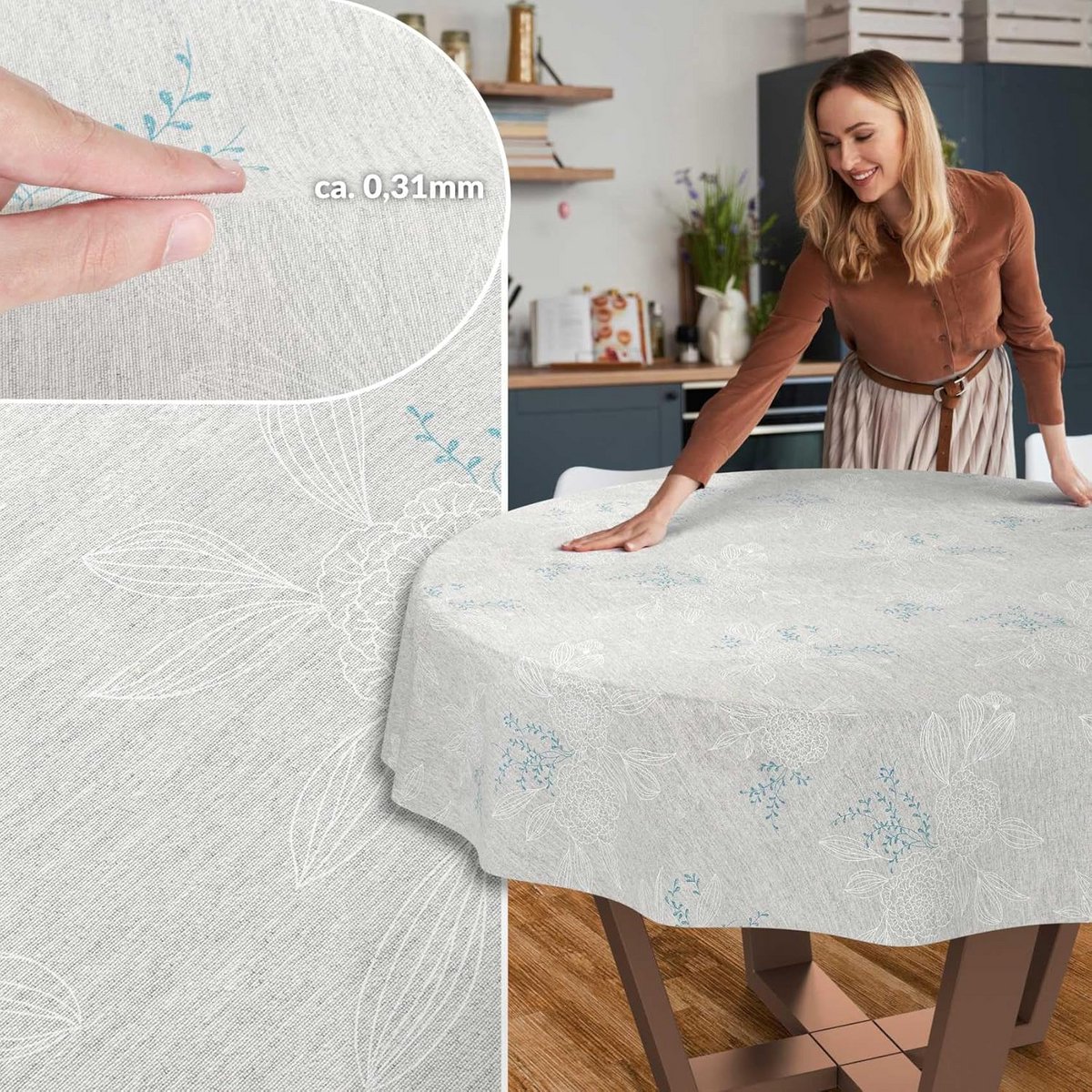 Ronde Katoen-Polyester Tafelkleed Waterafstotend en Afwasbaar Ø 140 cm