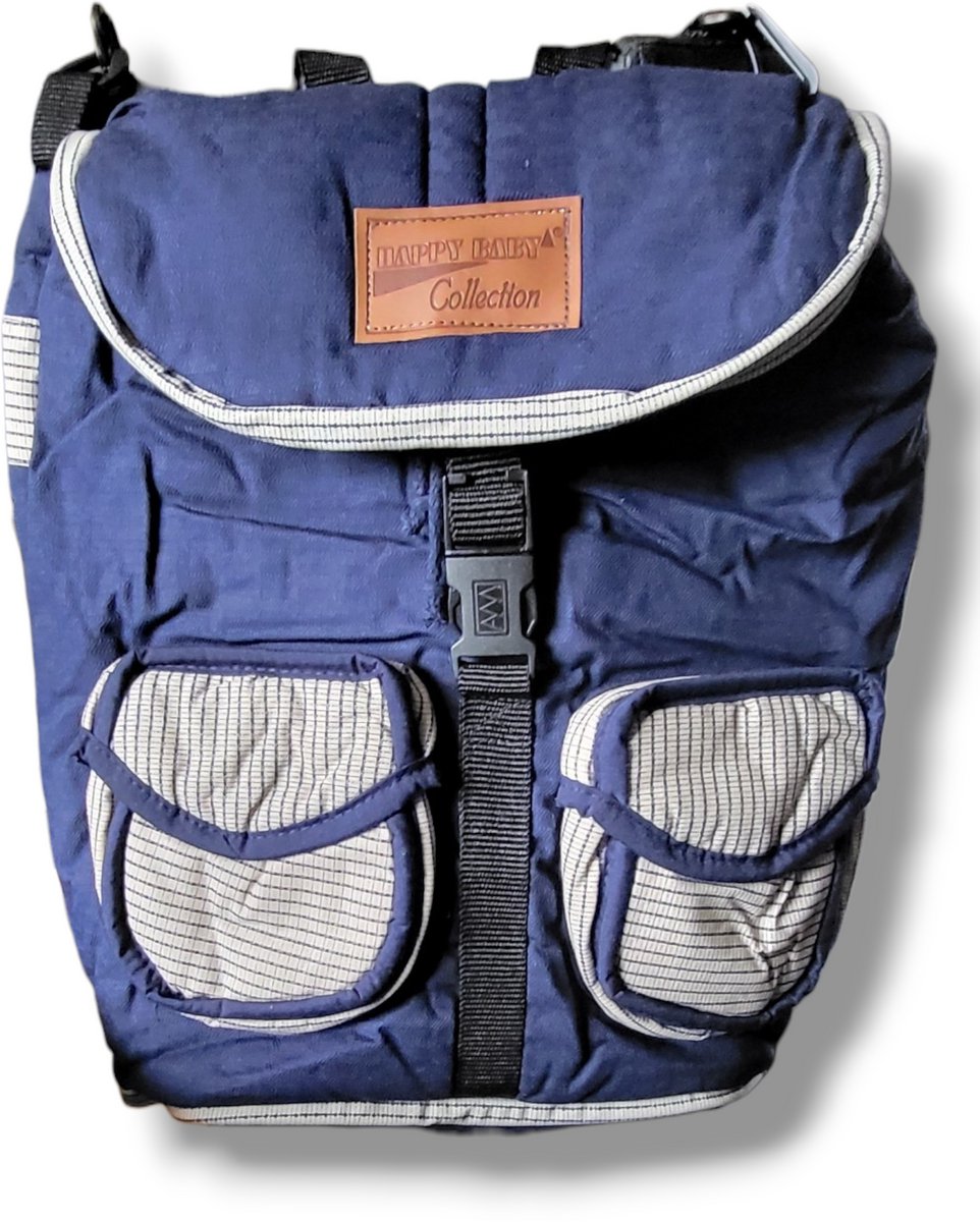 Happy Baby Luiertas - Schoudertas - Rugtas - Weekendtas - Met Verschoonmatje - Blauw & Beige