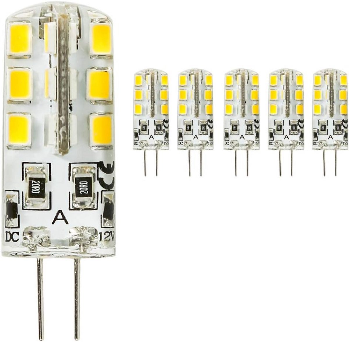 5x G4 LED Lamp 3W 12V Warm Wit 2835 SMD Vervangend voor Halogeen - Lange Levensduur