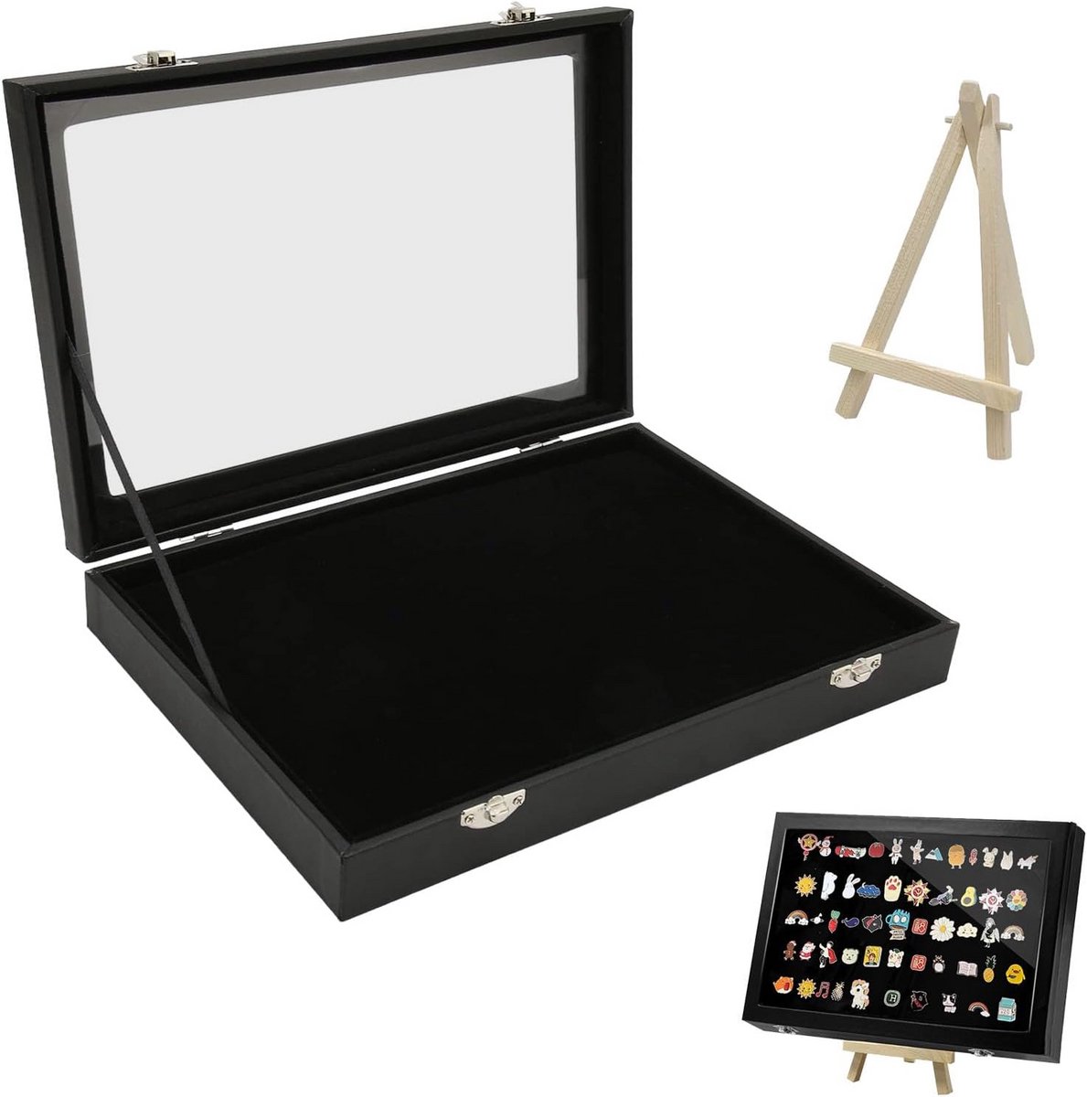 Medailles Vitrine Kast met Deksel voor Reversspelden en Broches