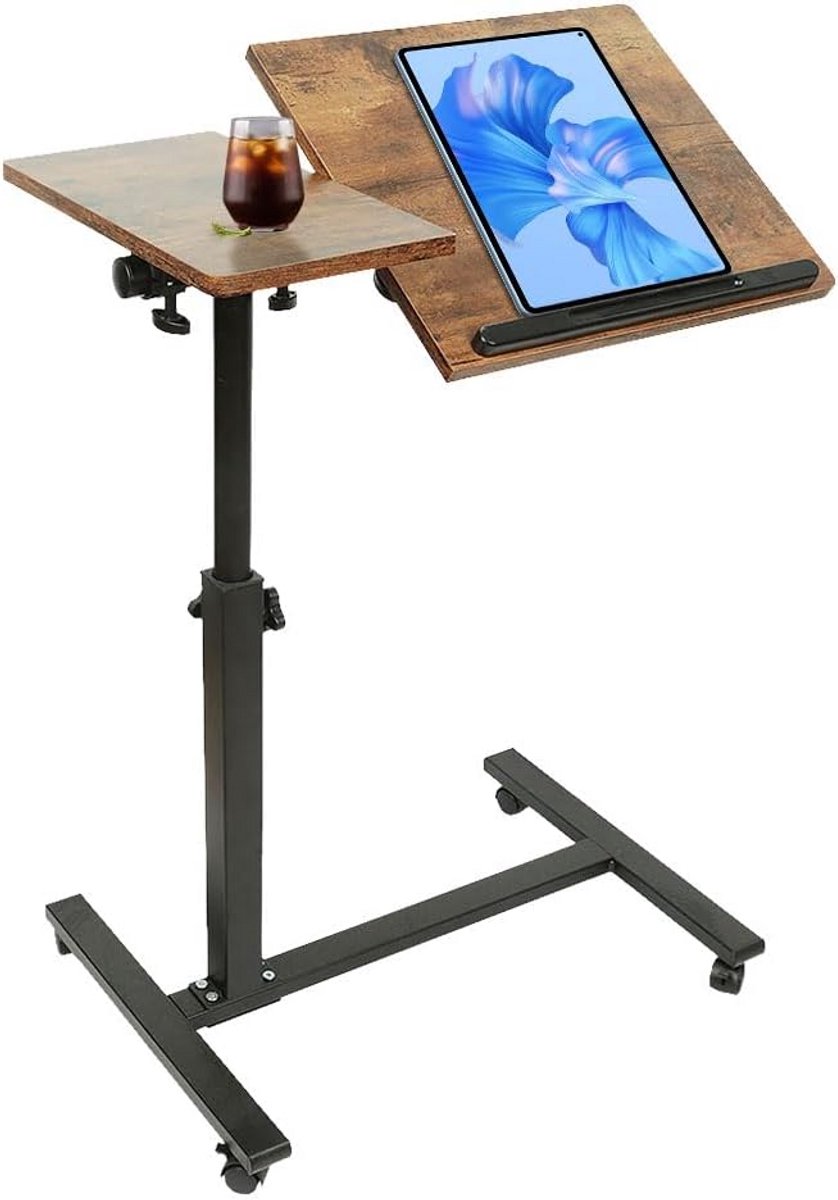 Laptoptafel op Wielen - Bedtafeltje - Bijzettafel - Functioneel