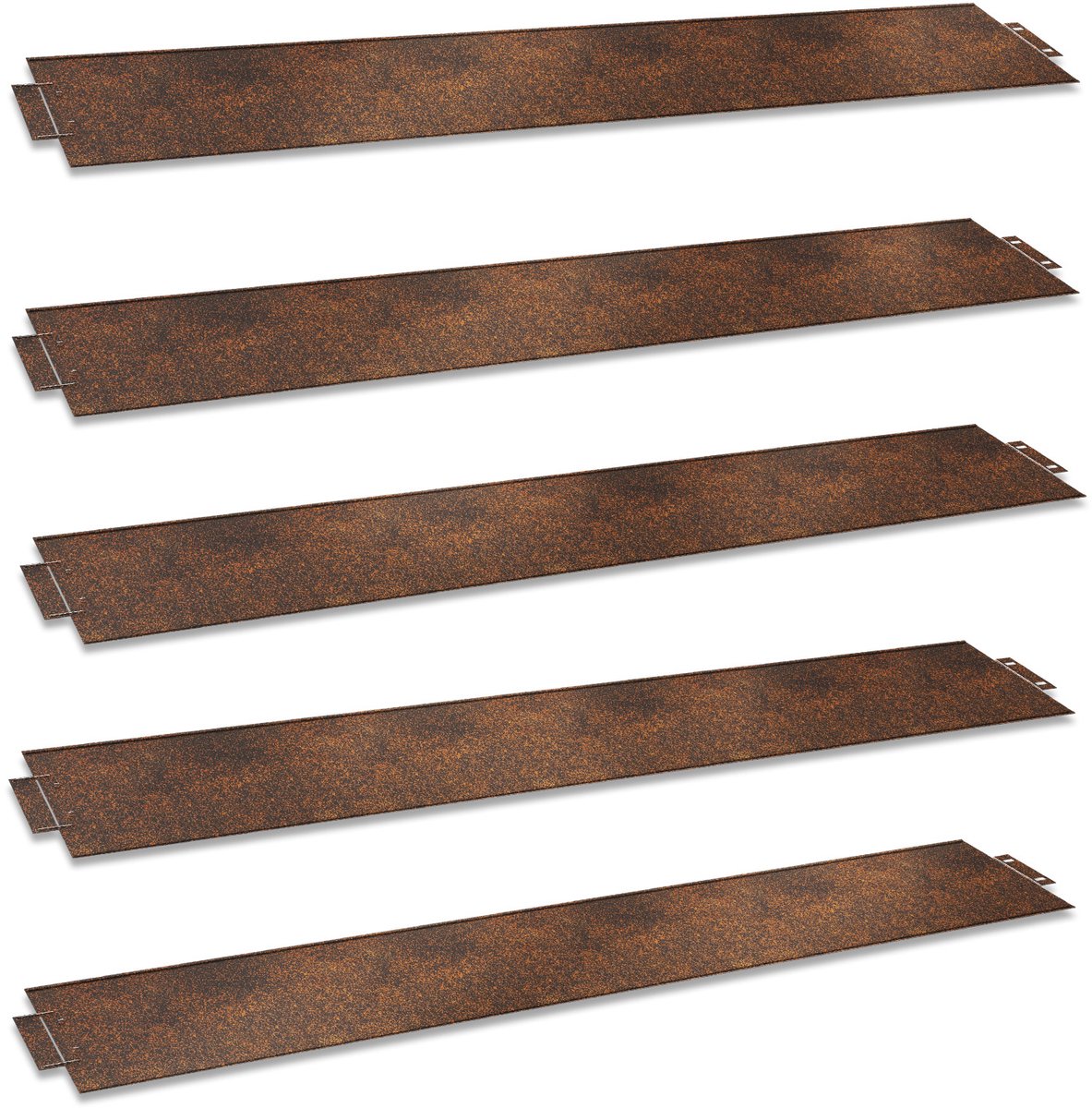ACXIN Metalen Graskant 5 m x 18 cm - Verzinkte Tuinborder Afboording voor Gazon, Bloembed en Tuinpad - Weerbestendig en Duurzaam - Roestkleur