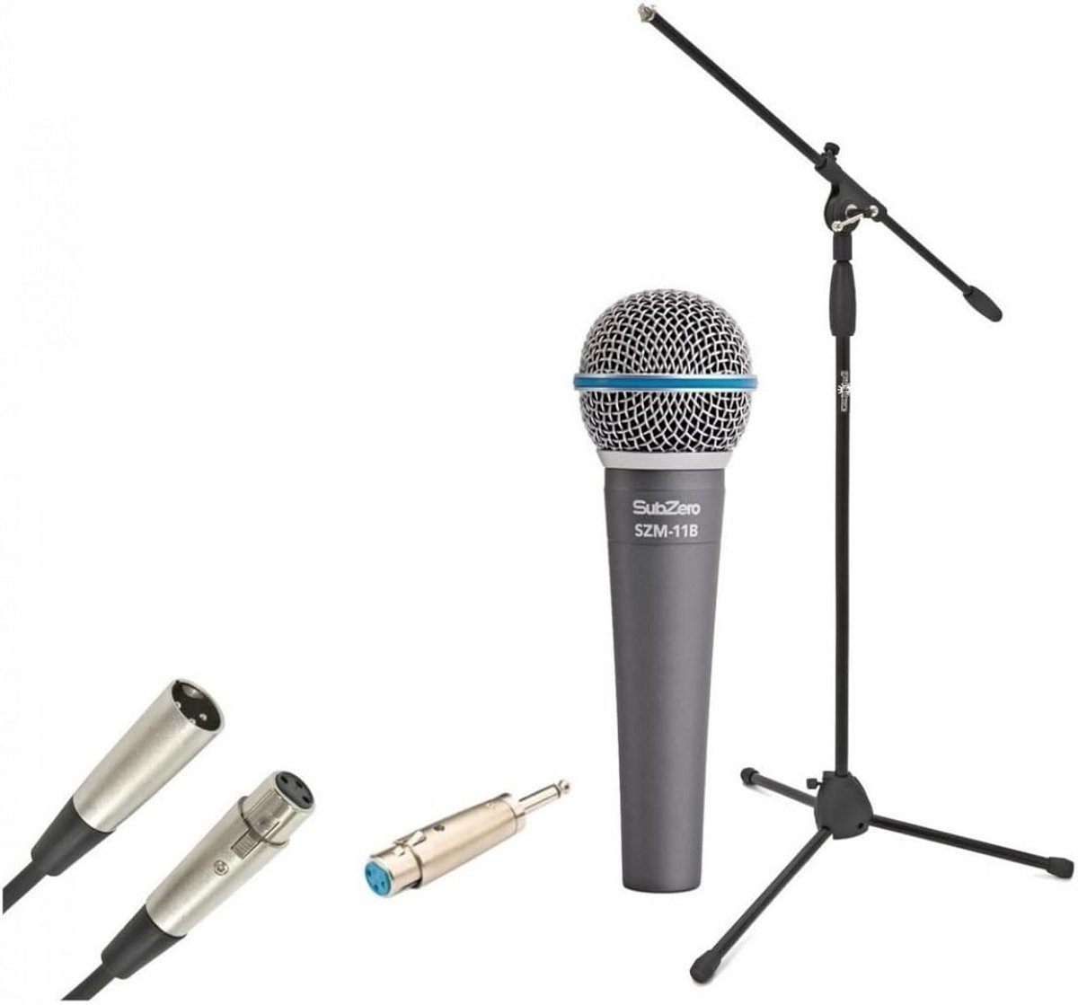 Dynamische Zangmicrofoon met Microfoonstandaard en XLR Kabel - Voor Podium en Studio
