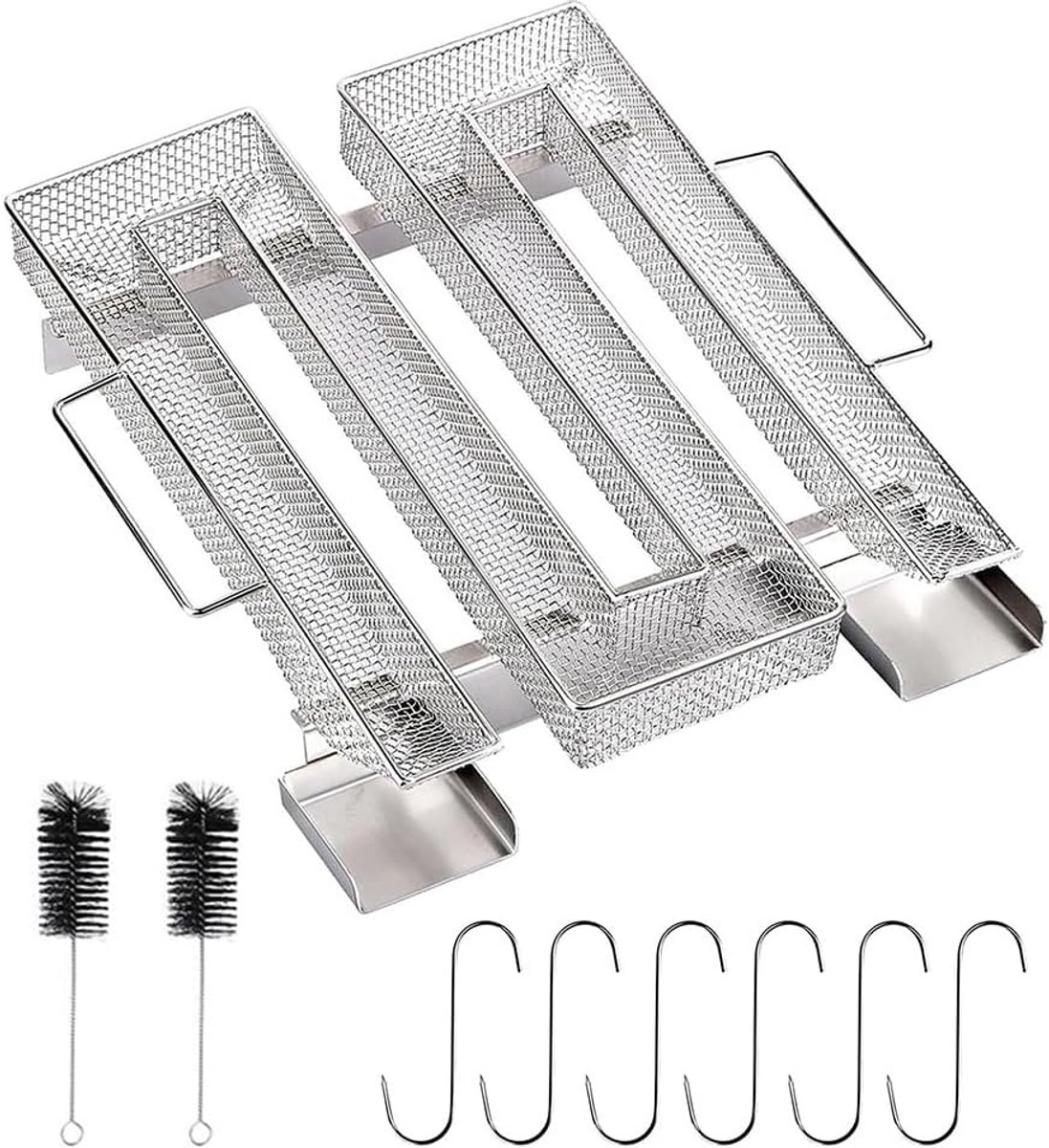 Koude Rookgenerator RVS met Haken en Borstel voor Barbecue en Rookoven