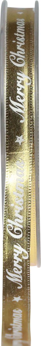 Kerstlint Vrolijk Kerstlint Wit Goud 10mm 20m