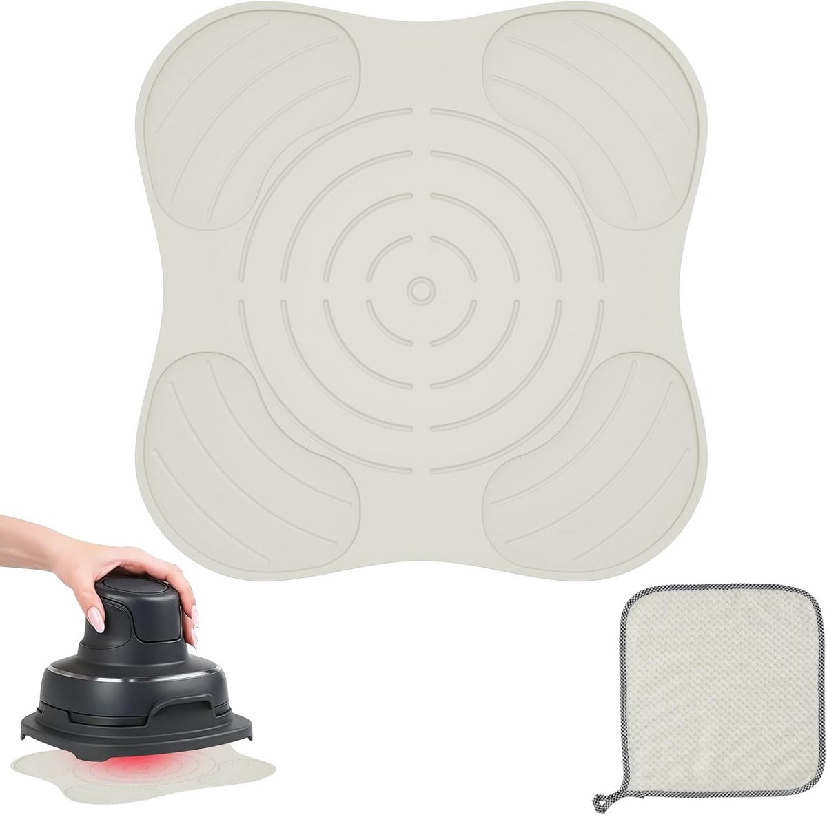 Hittebestendige Airfryer Siliconen Bakmat - Herbruikbaar en Oven Veilig - Beige