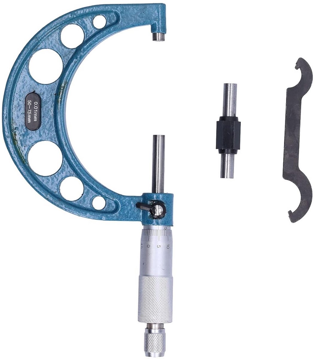 Dailygoods- Diktemeetinstrument Hoge Nauwkeurigheid - Buitenschroefmaat - Roestvrij Staal - Draagbaar Ontwerp - Kalibratieblok - Nauwkeurigheid 0,01 mm - Buitenmicrometer