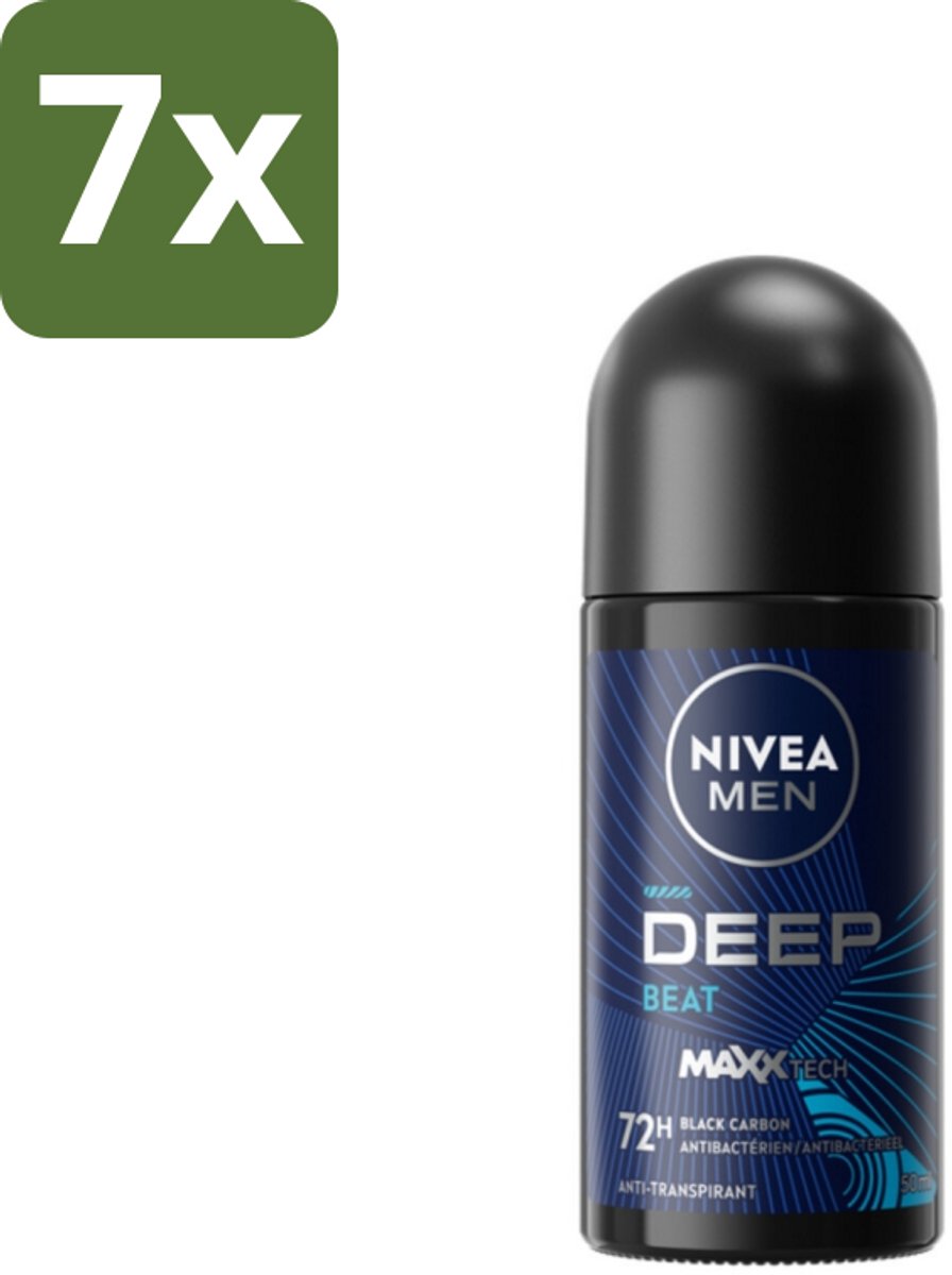 Nivea - Men - Deodorant - Roller - Deep Beat - 48 Uur Lang Werkend - 50 ml - Bulkverpakking - 7 stuks