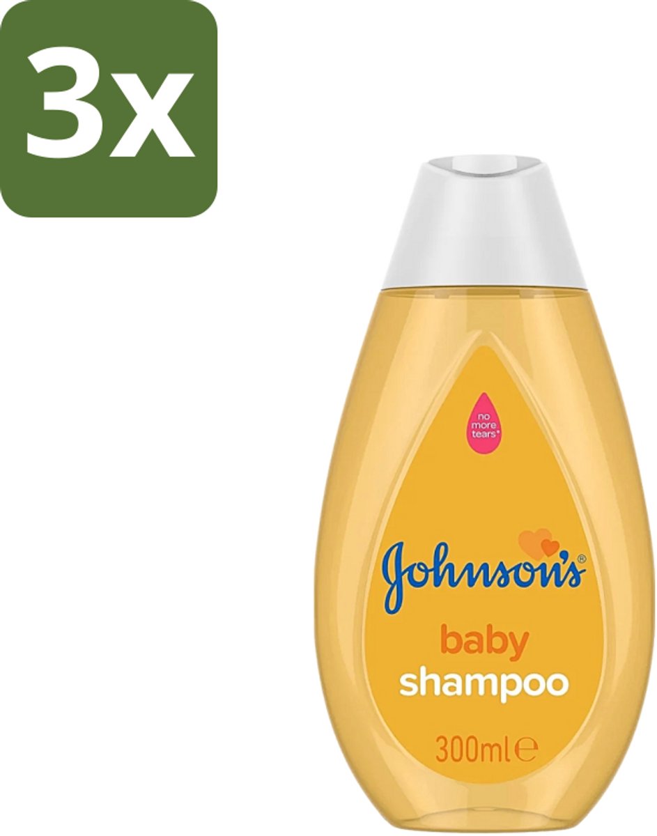 3 x Johnson's - Baby Shampoo - Zacht Voor De Ogen - 300 ml - Baby Shampoo - Baby Haar Verzorging - Zacht Voor De Ogen - No More Tears - Hypoallergeen Shampoo