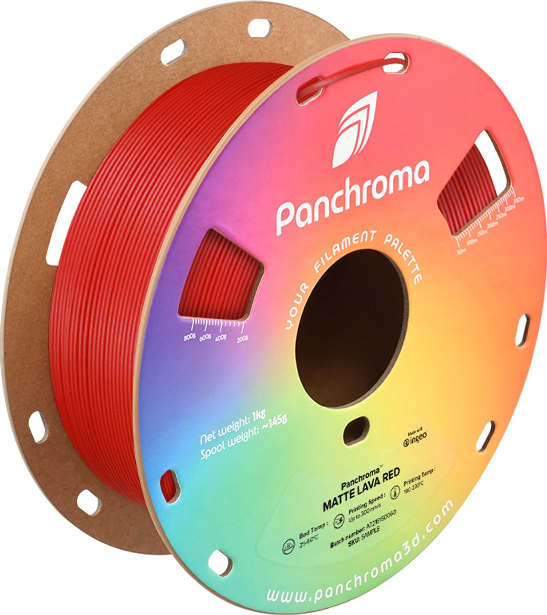 PLA MATTE 1,75mm Lava Red 1kg POLYMAKER PANCHROMA PolyTerra 3D FILAMENT