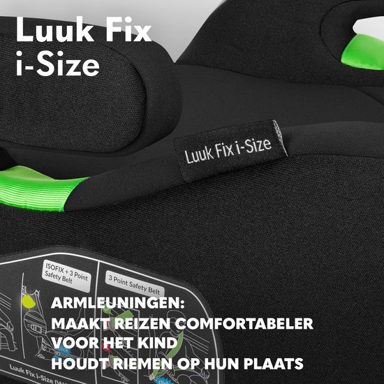 Lionelo Luuk FIX i-Size - Zitverhoger + Beschermmat voor autostoel - ISOFIX - Autostoel Booster - 125-150 cm - Voorwaarts Gerichte Autostoel volgens i-Size R129/04 Norm - Brede en Comfortabele Zitting met Zacht EPE-schuim - Dri-Seat - Bekerhouder — afbeelding 4