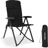 TRVLMORE Campingstoel Luxe - Opvouwbaar - 150KG Draagvermogen - Incl. Draagtas - Klapstoel - Kampeerstoel - Vouwstoel - Zwart