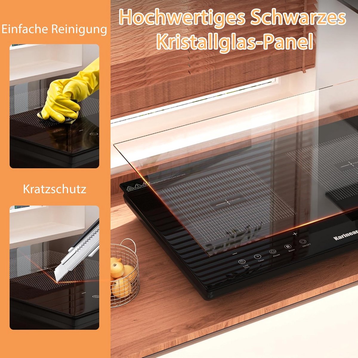 Inbouwkookplaat Elektrisch met 2 Zones en Boostfunctie - Intuïtieve Touch Controle