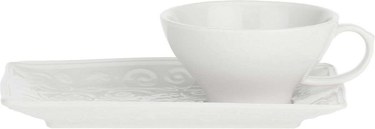 Witte Koffiemok met Bijpassend Dienblad in Luxe Geschenkdoos