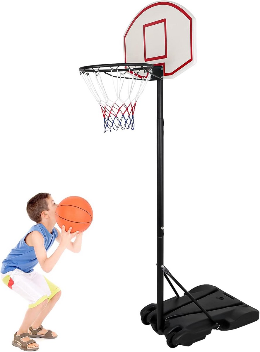 Verstelbaar Basketbaldoel voor Buiten - Draagbaar en Hoogte Aanpasbaar