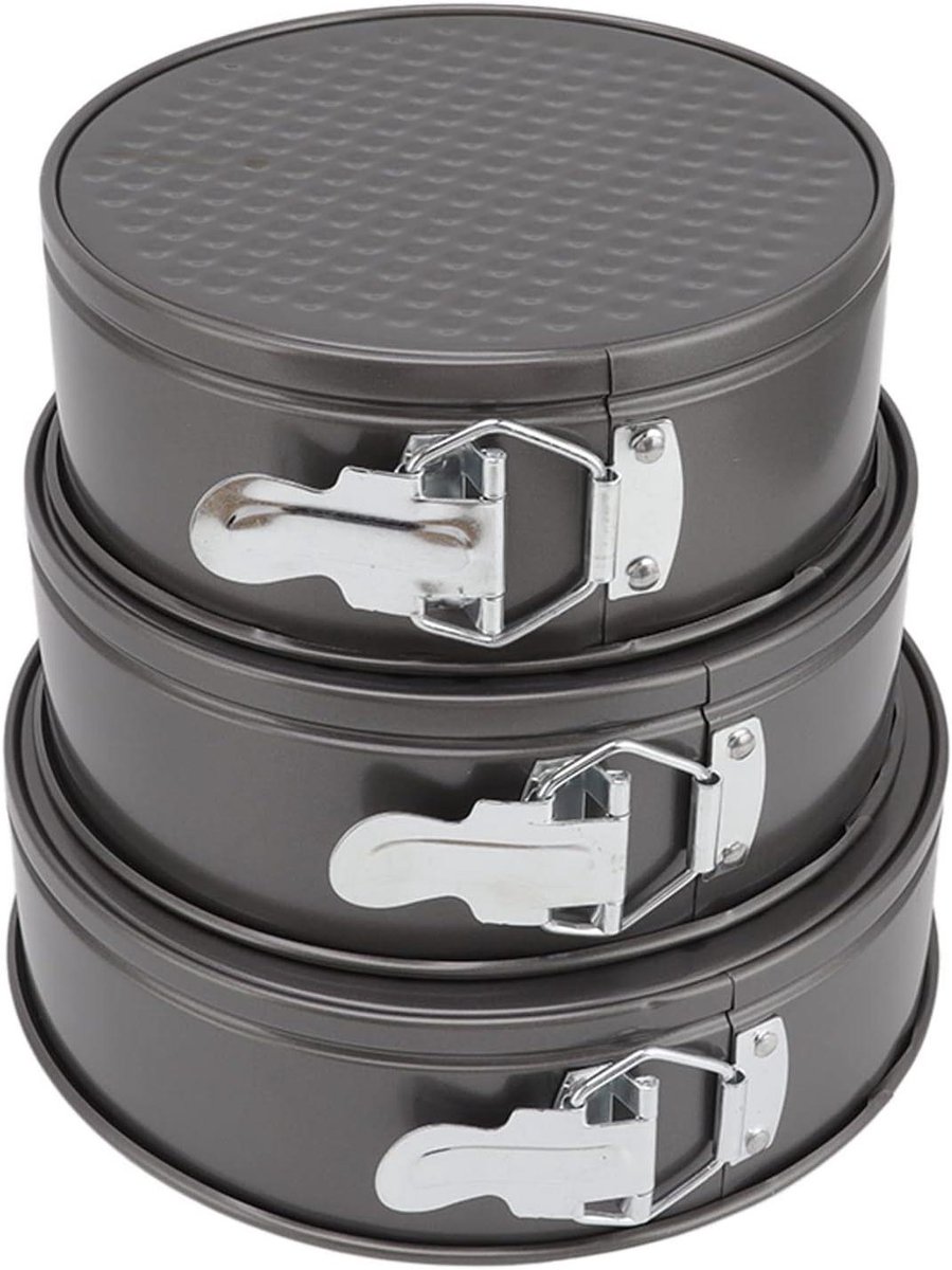 Ronde Springvorm Set voor Cheesecake en Pizza - 3-delig - 20/22/24 cm
