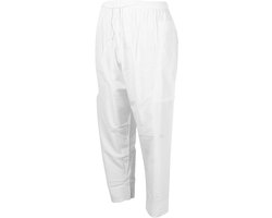 Moslim broek voor mannen met losse Afghaanse stijl en elastische tailleband, geschikt voor gebed - wit.