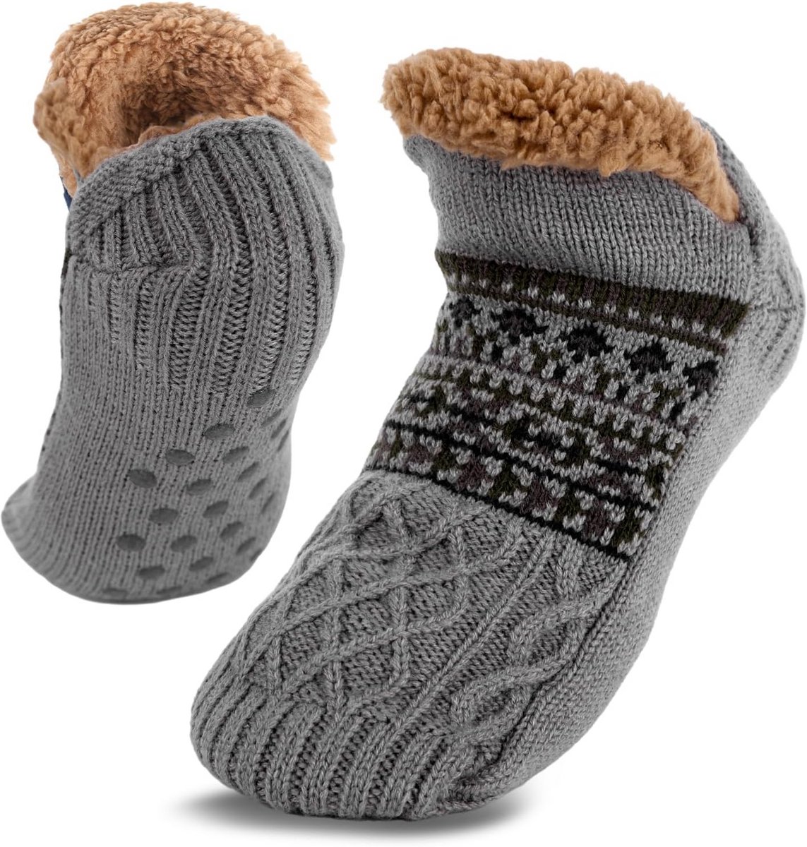 Warme Antislip Huissokken Mannen Fleece Gevoerd voor Wintercomfort