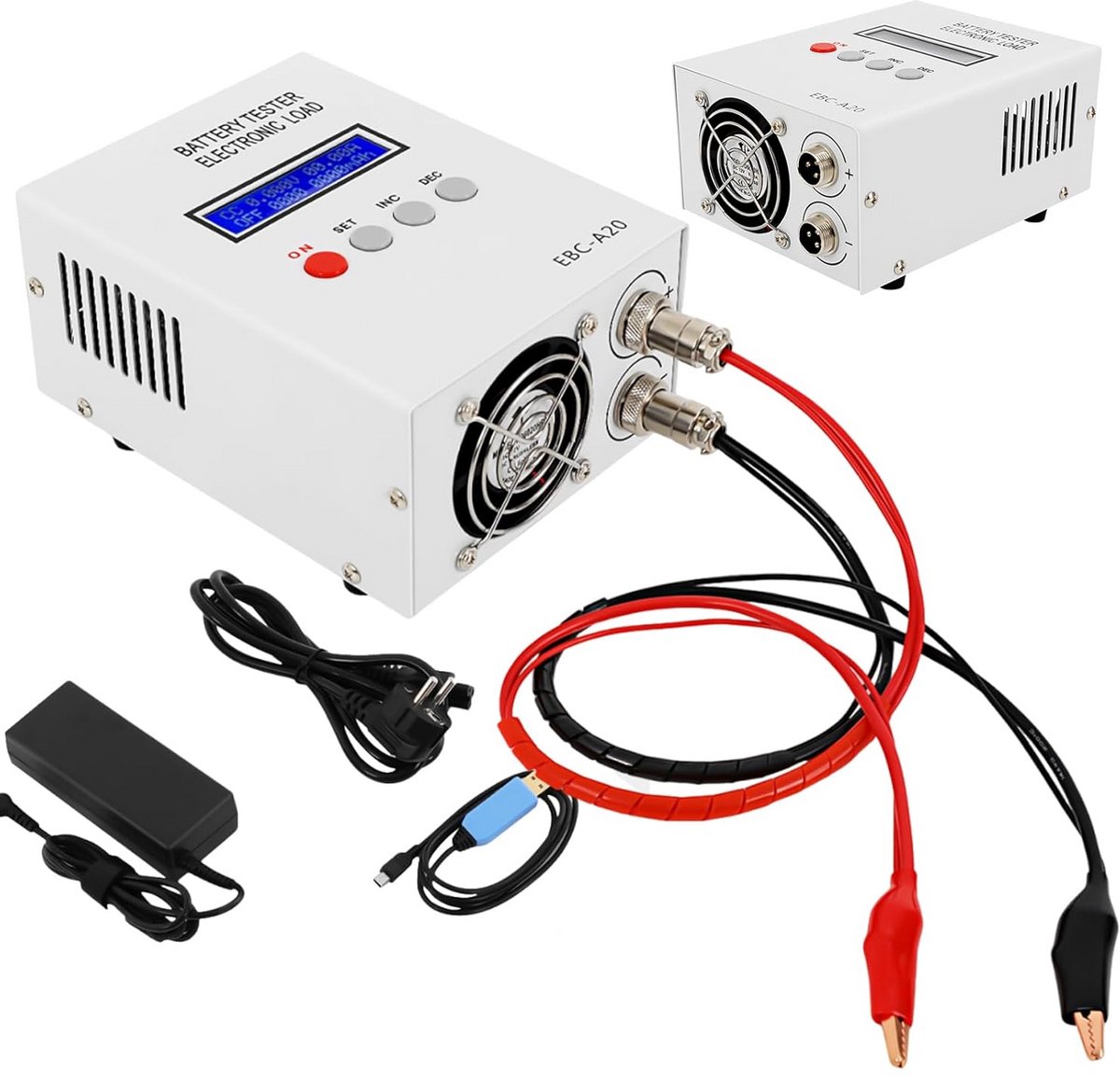 Capaciteitstester voor Lithium en Loodzuur Accu's LCD 5A Laden 20A Ontladen