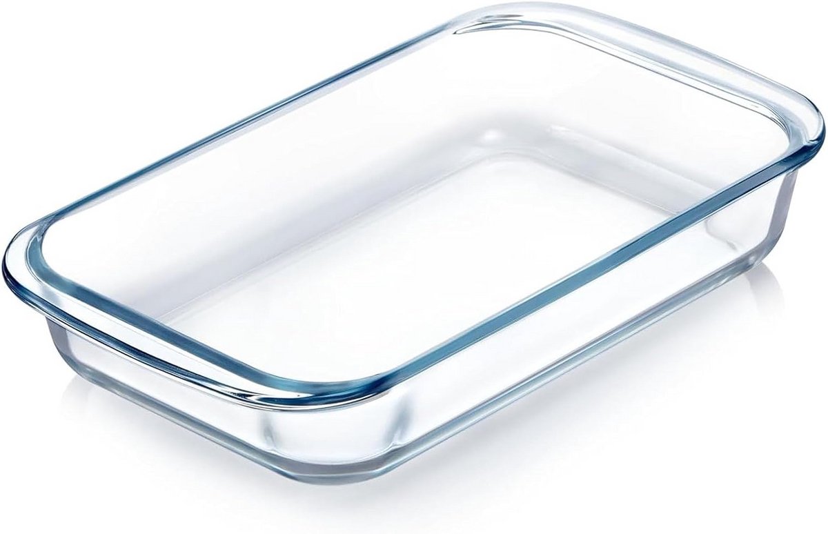 Grote Glazen Ovenschaal Rechthoekig 1,8 Liter voor Lasagne en Maaltijden