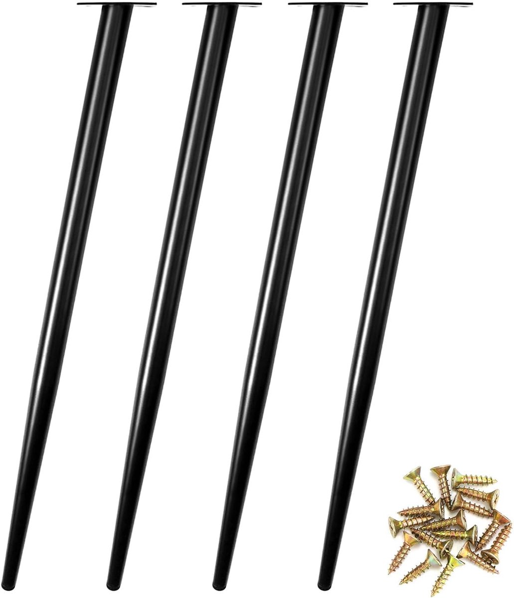 Meubelpoten - bankpoten - stoelpoten - meubelpoten set van 4 - meubelpoten zwart - Tafelpoten van Aluminiumlegering - 72cm - van Imperatoris