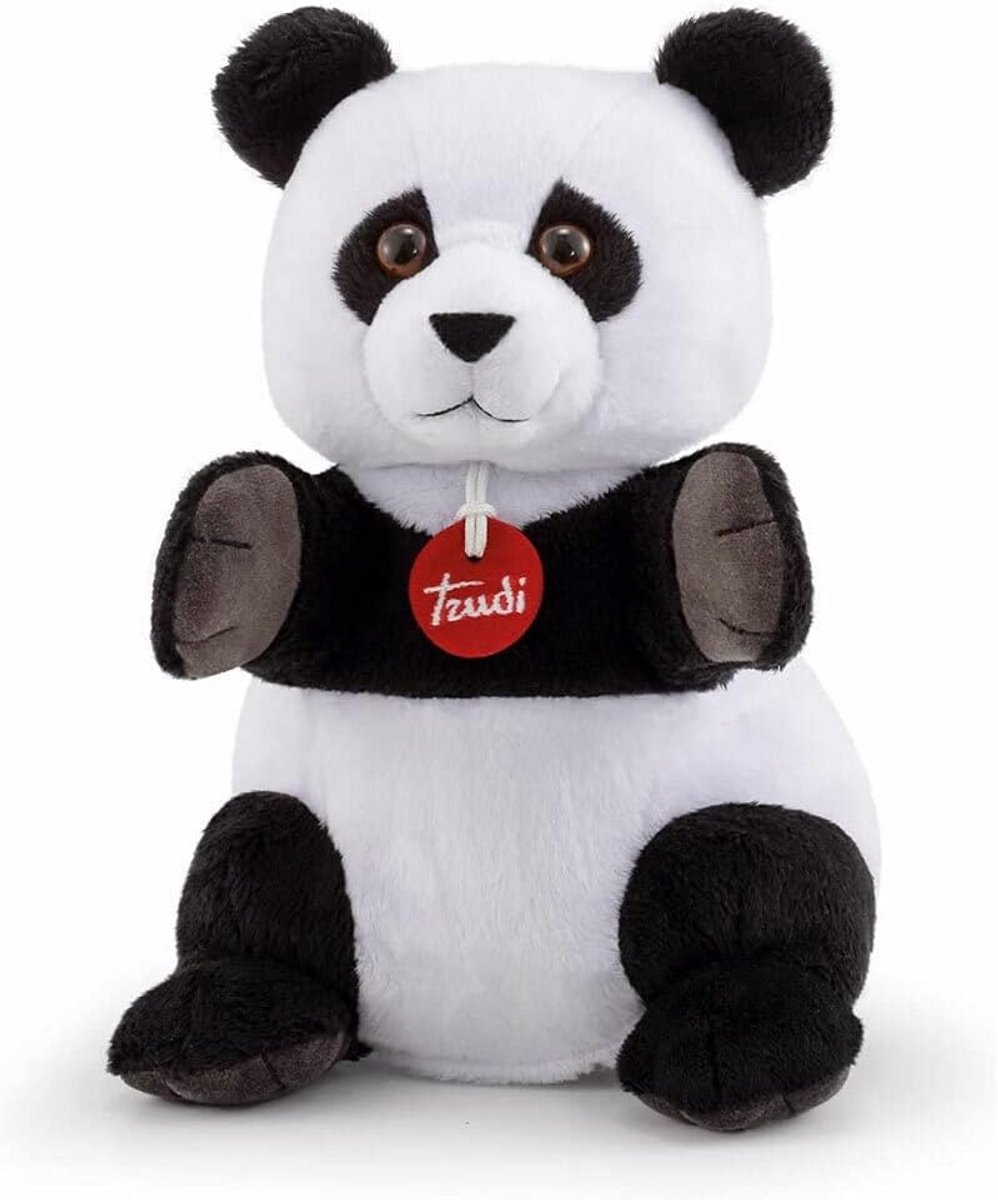 Pluche Handpop Panda Knuffeldier Zacht en Pluizig Kinderspeelgoed 24 cm