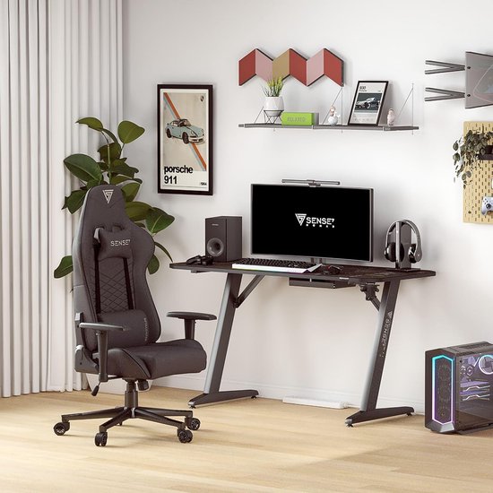 Ergonomische Gaming Stoel Zwart Blauw voor Urenlang Speelplezier van Merkloos — afbeelding 4