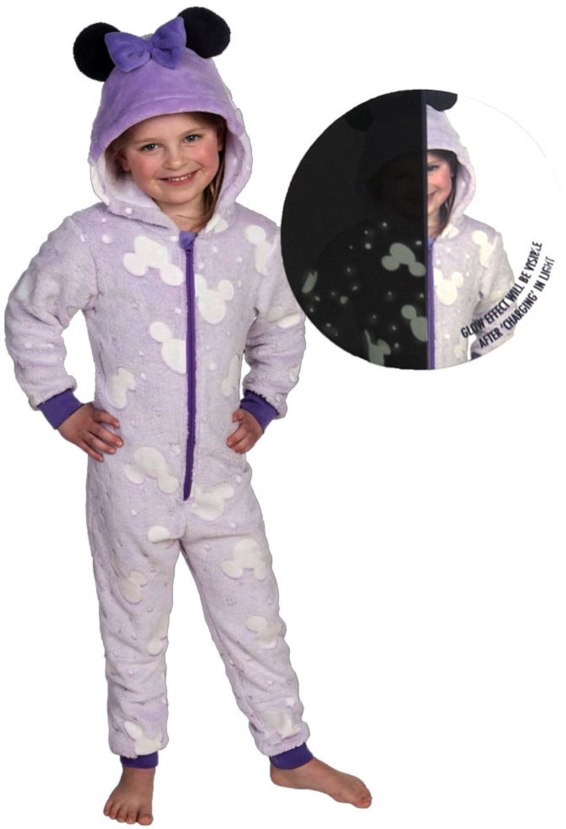 Disney Minnie glow-in-the-dark lange kinderpyjama's, jumpsuit 122/128 cm multi