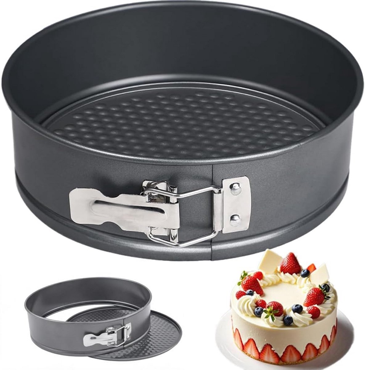 Ronde Springvorm 20 cm Anti-Aanbak voor Taart, Cheesecake en Pizza