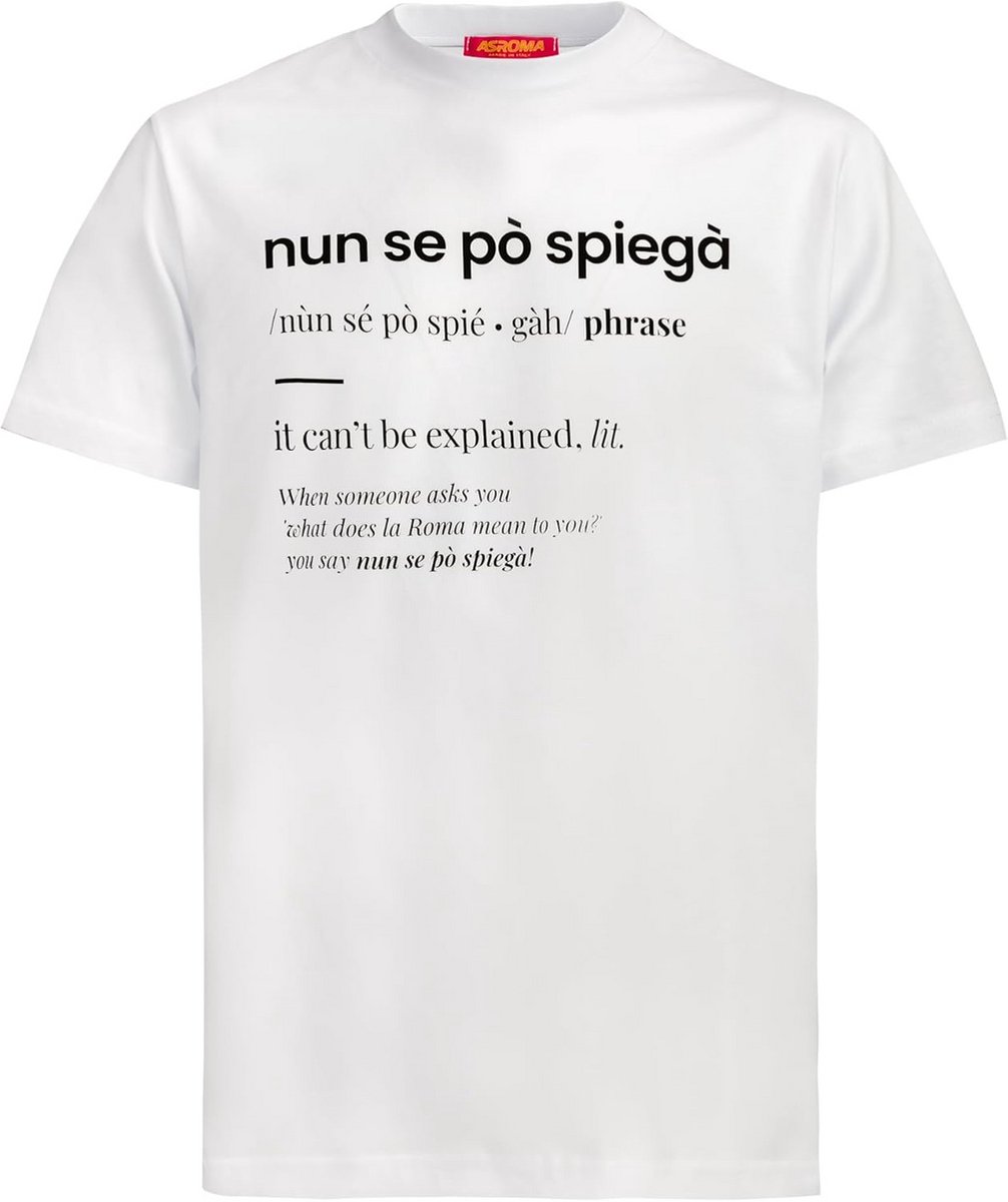 Uniseks AS Roma 'Nun Se Po' Statement T-shirt voor Volwassenen