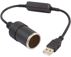 USB-naar-sigarettenaanstekeradapter, 5V USB-naar-12V vrouwelijke adapter, oplaadkabel Geschikt voor auto-aanstekers, dashcams en GPS-apparaten.